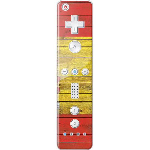 Spain Flag Dark Wood Wii Remote Controller Skin