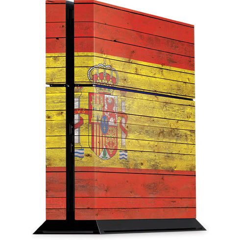 Spain Flag Dark Wood PlayStation PS4 Skins