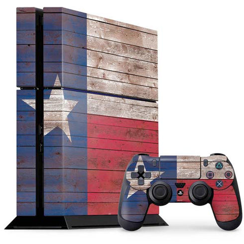 Texas Flag Dark Wood PlayStation PS4 Skins
