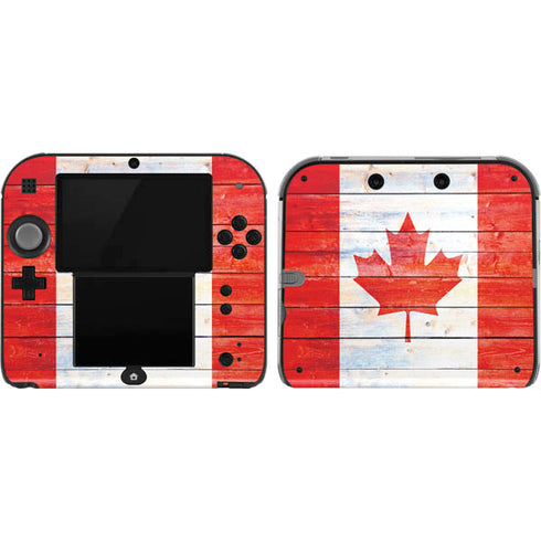 Canada Flag Light Wood Nintendo 2DS Skin