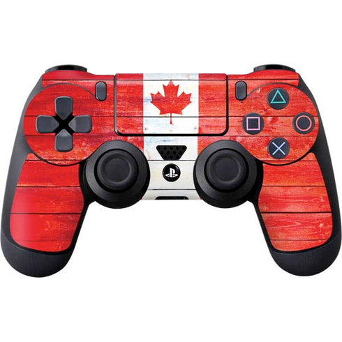 Canada Flag Light Wood PlayStation PS4 Skins