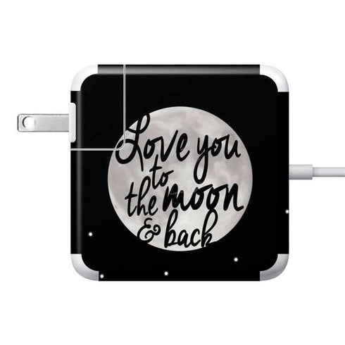 To The Moon And Back BW 85W Power Adapter (15 and 17 inch MacBook Pro Charger) Skin