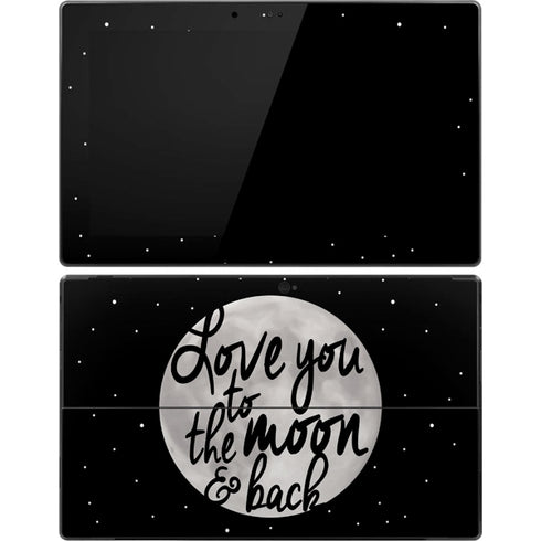 To The Moon And Back BW Surface Pro Tablet Skin
