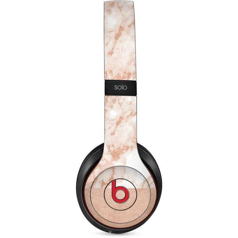 White Rose Gold Marble Beats Solo 3 Wireless Skin