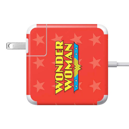 DC Comics Wonder Woman Logo 85W Power Adapter (15 and 17 inch MacBook Pro Charger) Skin