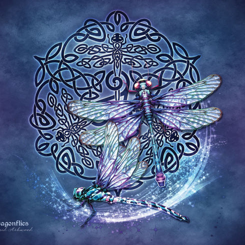Dragonfly Celtic Knot by Brigid Ashwood Amazon Echo Buds Skin