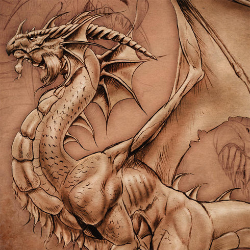 Dragon Parchment by Tom Wood MacBook Skins