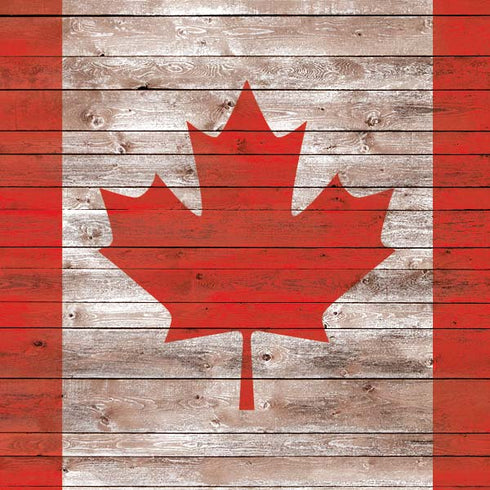 Canadian Flag Dark Wood Galaxy Z Flip Skin