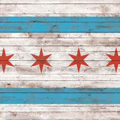 Chicago Flag Dark Wood Galaxy Z Flip Skin