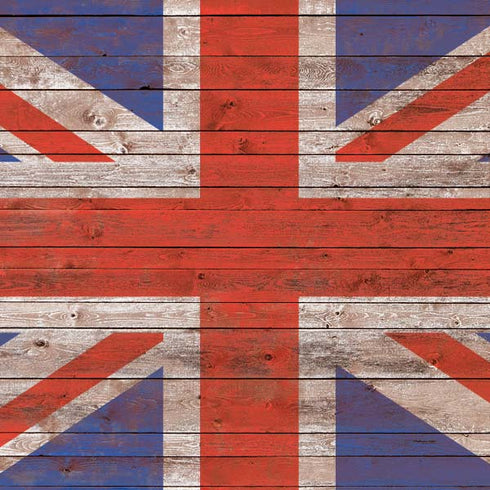 United Kingdom Flag Dark Wood iPhone 15 Skin