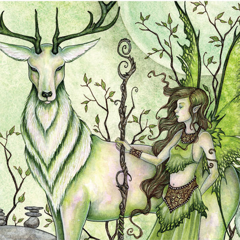 Guardian Fairy and Stag by Amy Brown Amazon Echo Buds Skin