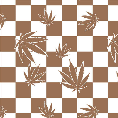 Marijuana Brown Checkered iPhone 14 Folio Case