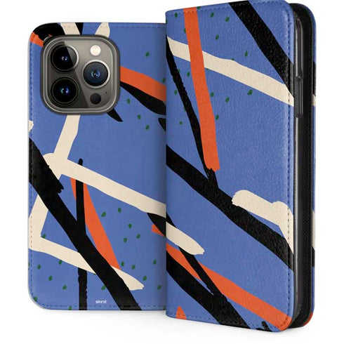 Abstract Lines iPhone 14 Pro Folio Case