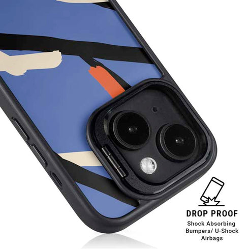 Abstract Lines iPhone 15 Plus Kickstand Case