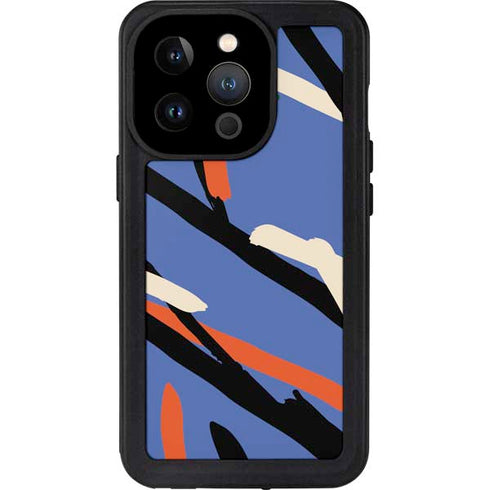 Abstract Lines iPhone 15 Pro Waterproof Case