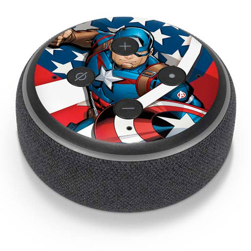 Marvel Captain America Action Pose Amazon Echo Dot Skin
