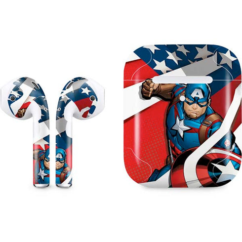 Marvel Captain America Action Pose Apple AirPods 2 Skin