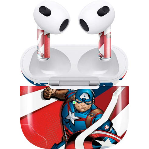 Marvel Captain America Action Pose Apple AirPods (3rd Gen 2021) Skin