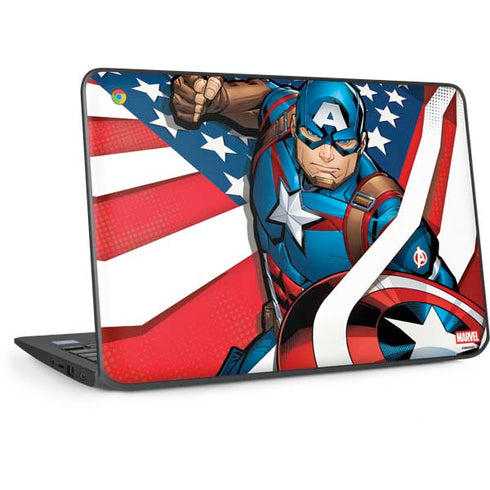 Marvel Captain America Action Pose HP Chromebook Skin