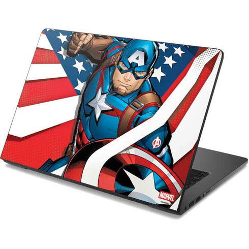 Marvel Captain America Action Pose Dell Chromebook Skin