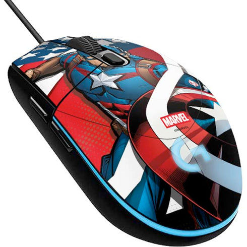 Marvel Captain America Action Pose G203 Prodigy RGB Wired Gaming Mouse Skin