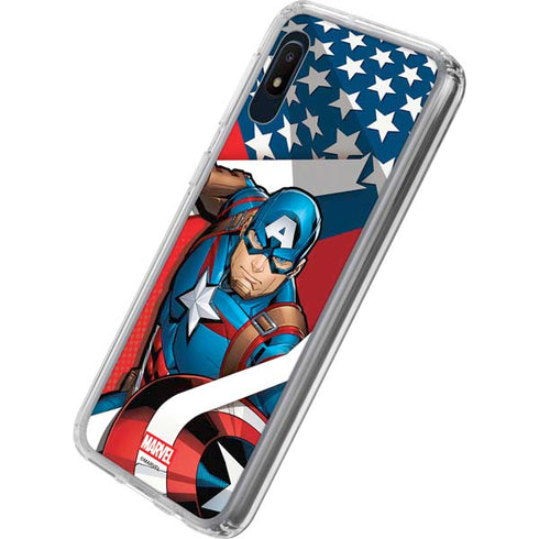 Marvel Captain America Action Pose Galaxy A10e Clear Case