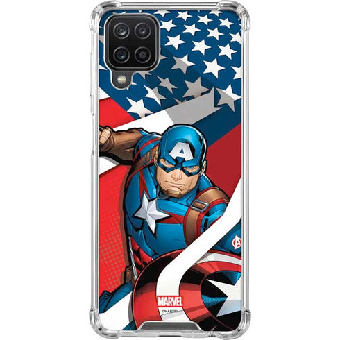 Marvel Captain America Action Pose Galaxy A12 Clear Case