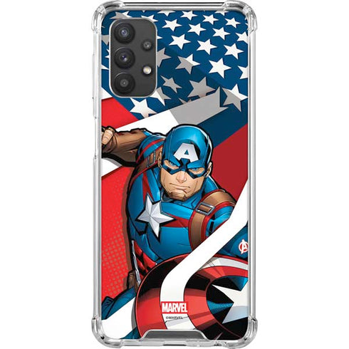 Marvel Captain America Action Pose Galaxy A32 5G Clear Case