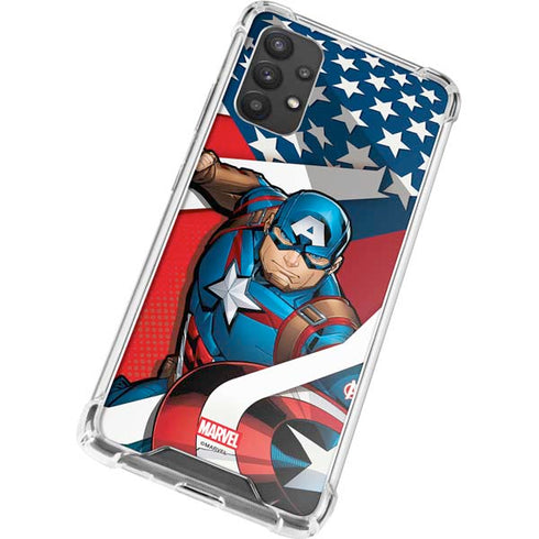 Marvel Captain America Action Pose Galaxy A32 5G Clear Case