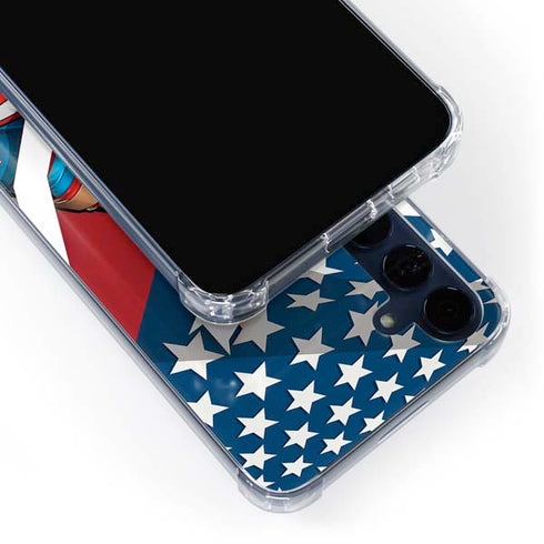 Marvel Captain America Action Pose Galaxy A35 5G Clear Case