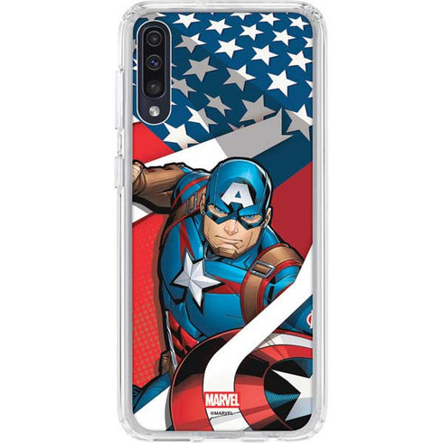 Marvel Captain America Action Pose Galaxy A50 Clear Case