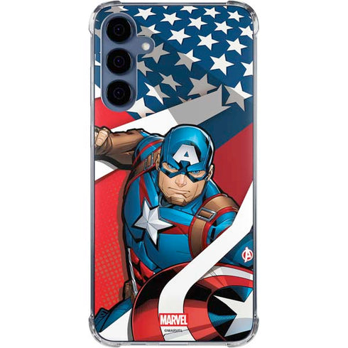Marvel Captain America Action Pose Galaxy A55 5G Clear Case
