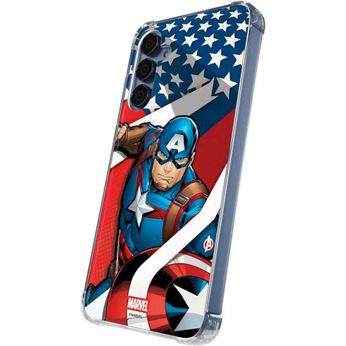 Marvel Captain America Action Pose Galaxy A55 5G Clear Case