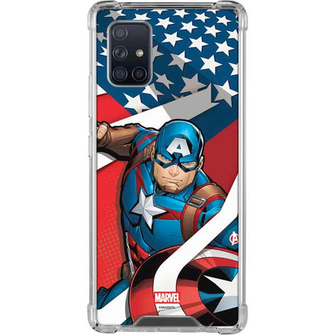 Marvel Captain America Action Pose Galaxy A71 5G Clear Case