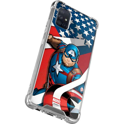 Marvel Captain America Action Pose Galaxy A71 5G Clear Case