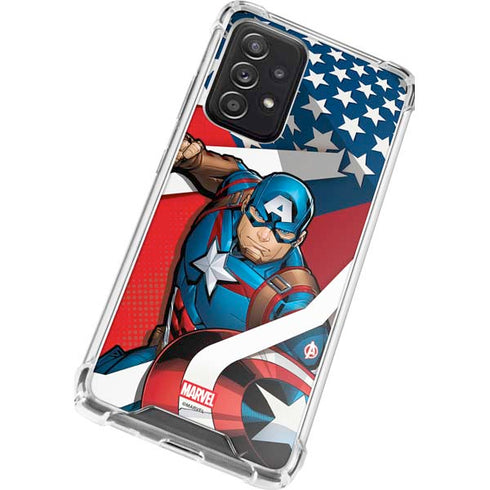 Marvel Captain America Action Pose Galaxy A72 5G Clear Case