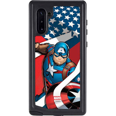 Marvel Captain America Action Pose Galaxy Note 10 Waterproof Case