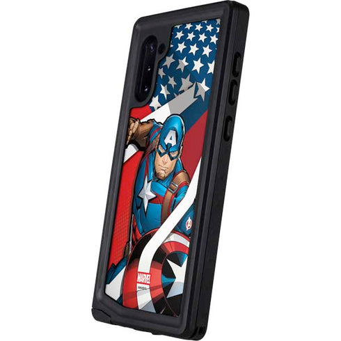Marvel Captain America Action Pose Galaxy Note 10 Waterproof Case