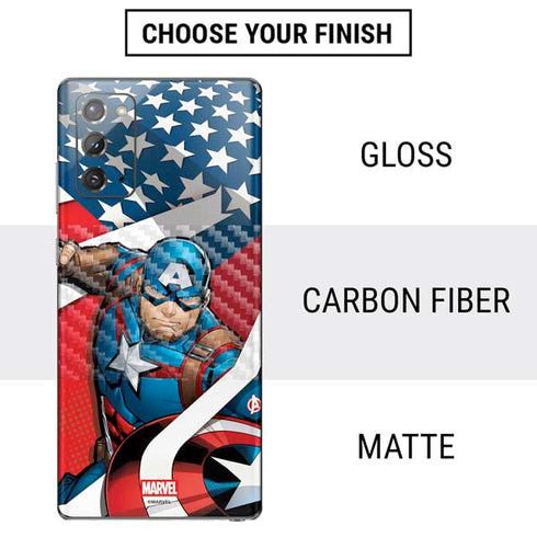 Marvel Captain America Action Pose Galaxy Note20 5G Skin