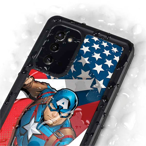 Marvel Captain America Action Pose Galaxy Note20 5G Waterproof Case