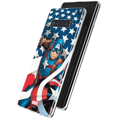 Marvel Captain America Action Pose Galaxy S10 Plus Skin