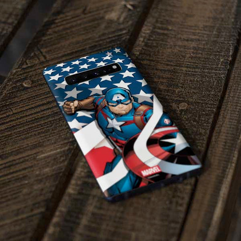 Marvel Captain America Action Pose Galaxy S10 Skin