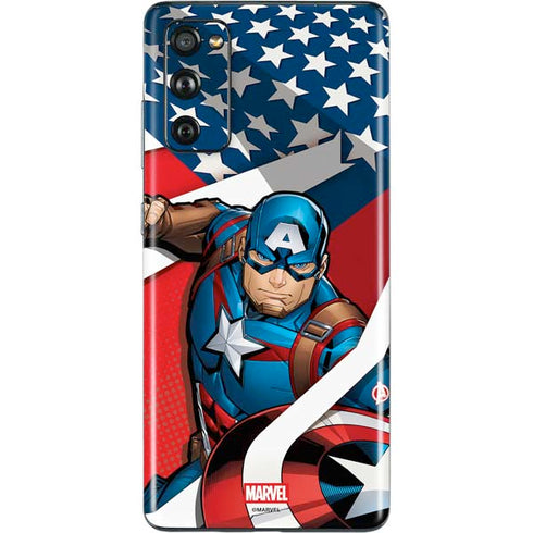 Marvel Captain America Action Pose Galaxy S20 Fan Edition Skin