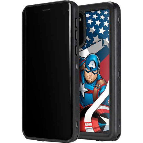 Marvel Captain America Action Pose Galaxy S20 Plus Waterproof Case