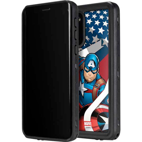 Marvel Captain America Action Pose Galaxy S20 Waterproof Case