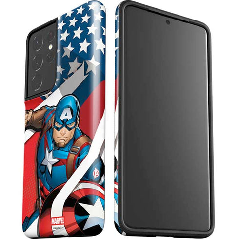 Marvel Captain America Action Pose Galaxy S21 Ultra 5G Pro Case