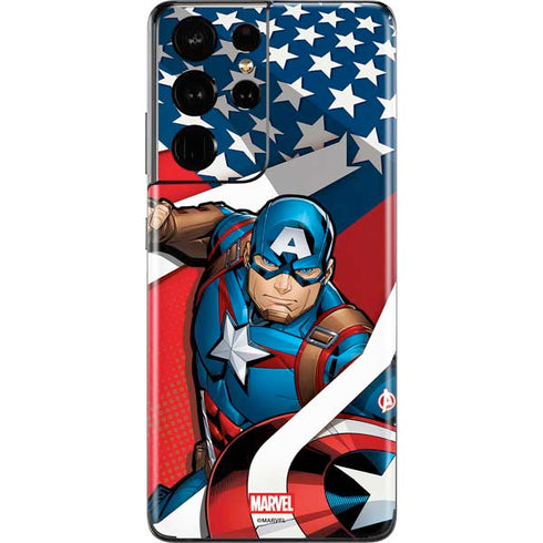 Marvel Captain America Action Pose Galaxy S21 Ultra 5G Skin