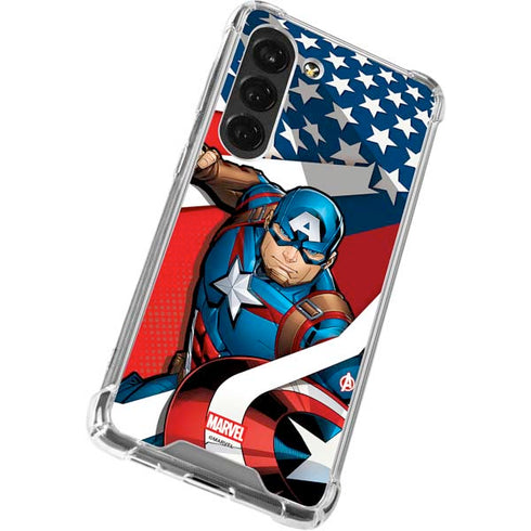 Marvel Captain America Action Pose Galaxy S23 Clear Case