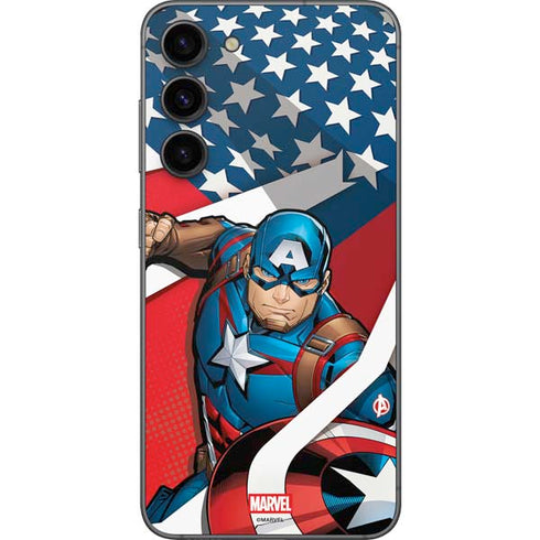 Marvel Captain America Action Pose Galaxy S23 FE Skin