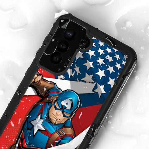 Marvel Captain America Action Pose Galaxy S23 Plus Waterproof Case